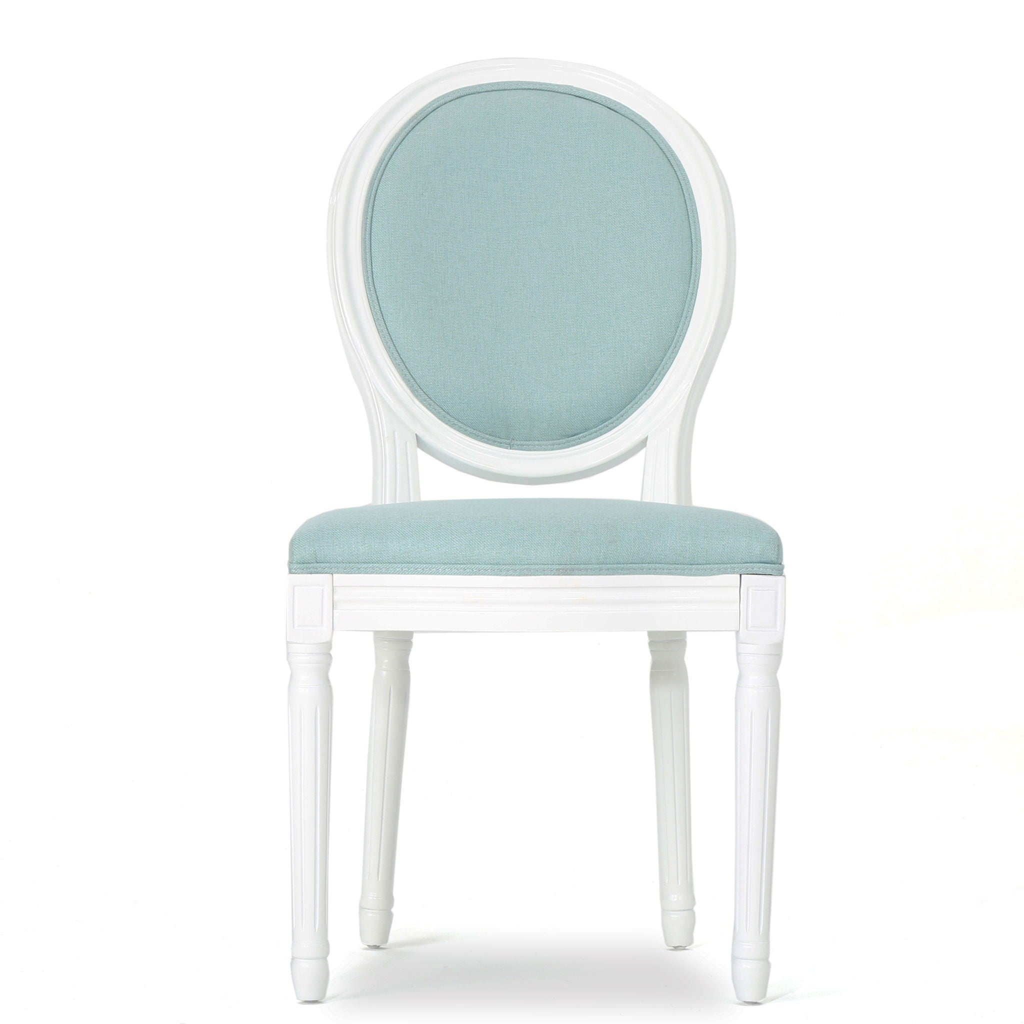 French Country Dining Chair Set With Round Backrest