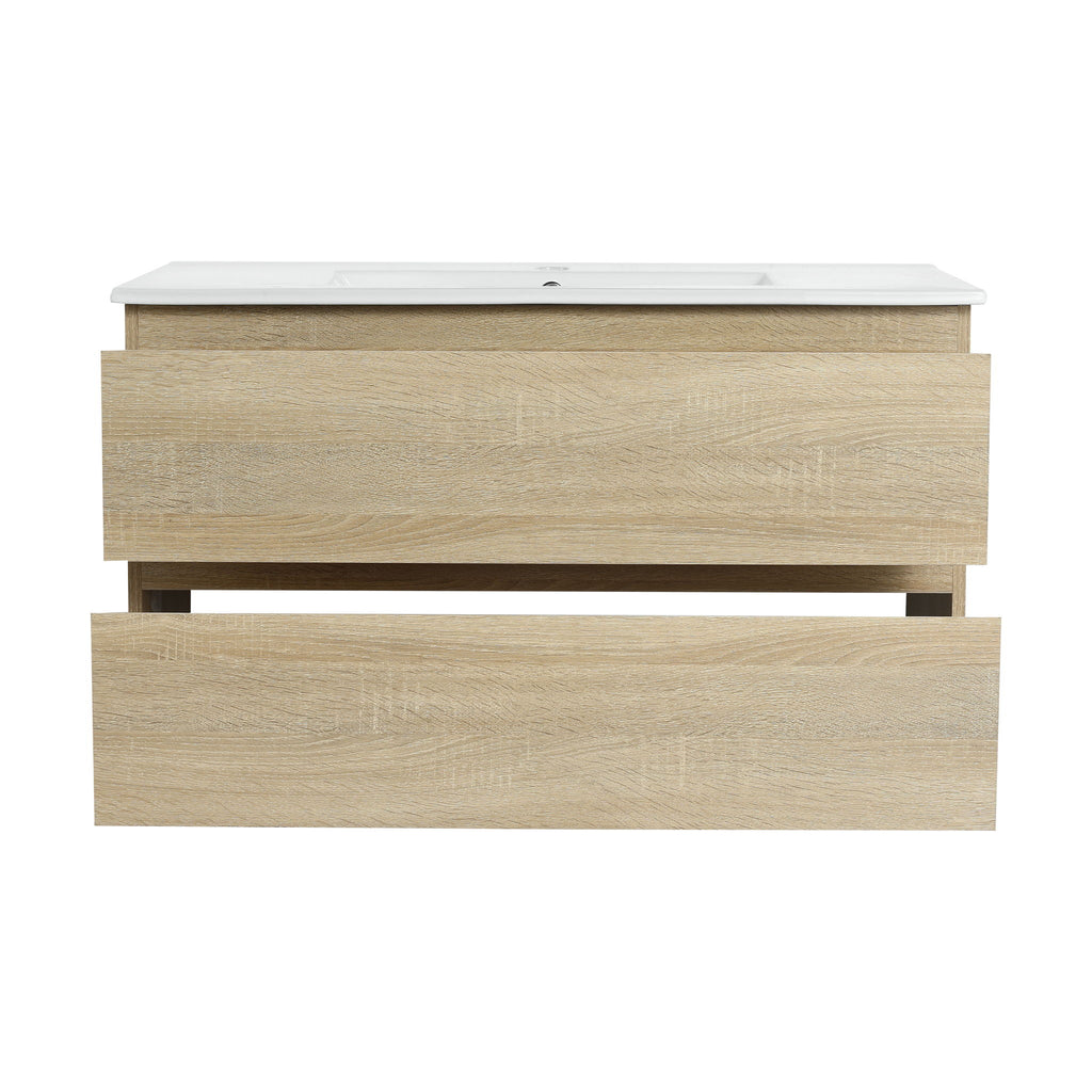 Wall Mounted Bathroom Vanity & Sink, 2 Soft Close Drawers