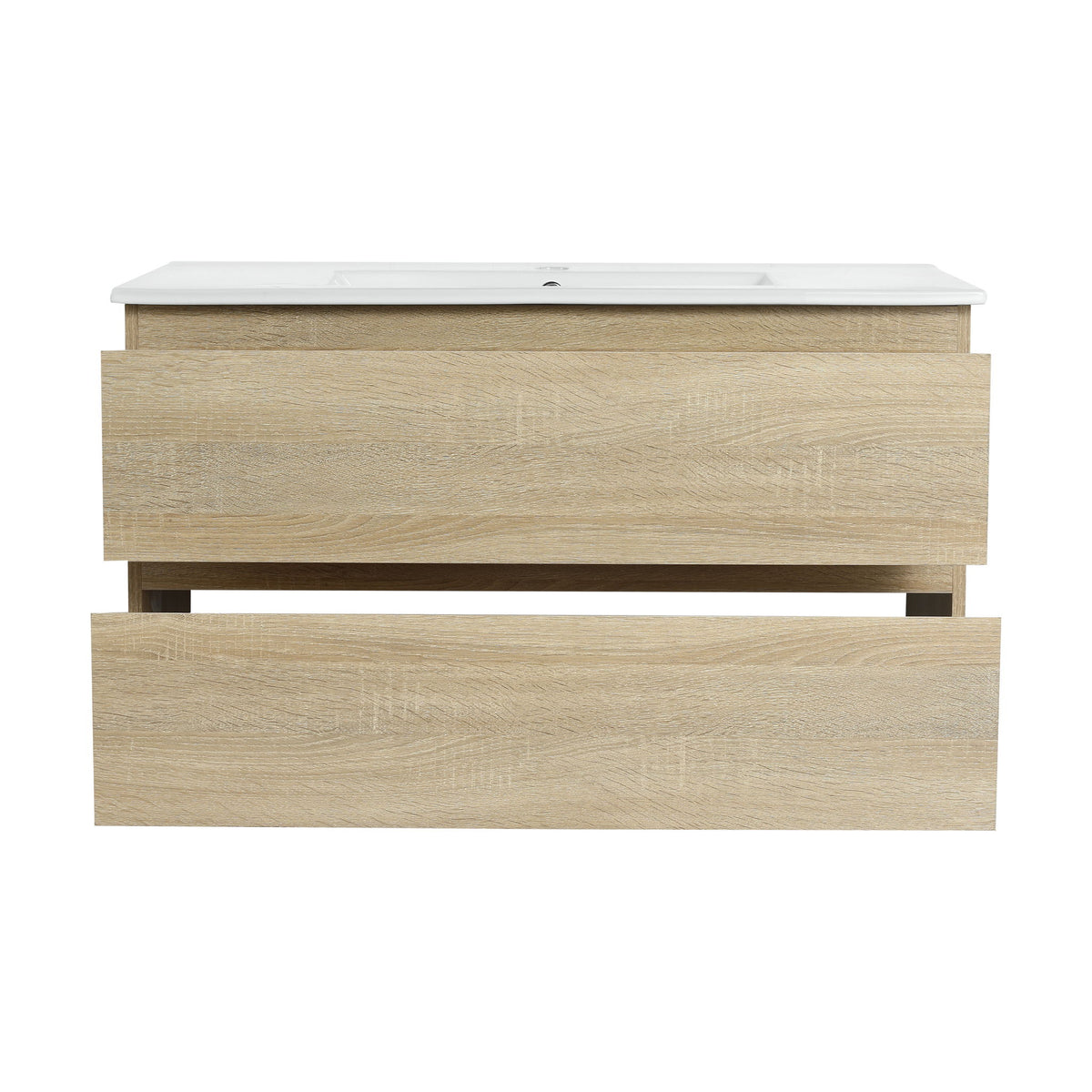 Wall Mounted Bathroom Vanity & Sink, 2 Soft Close Drawers