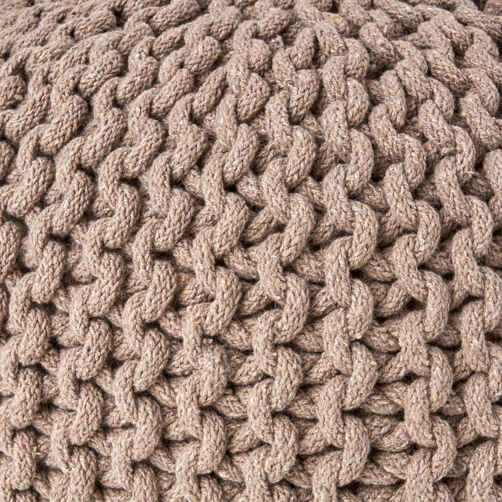 Moro - Knitted Round Pouf With Pumpkin Shape