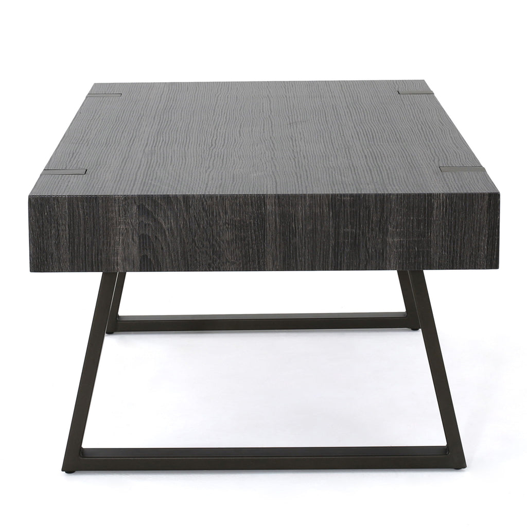 Abitha - Coffee Table With Industrial Powder Coated Metal Legs