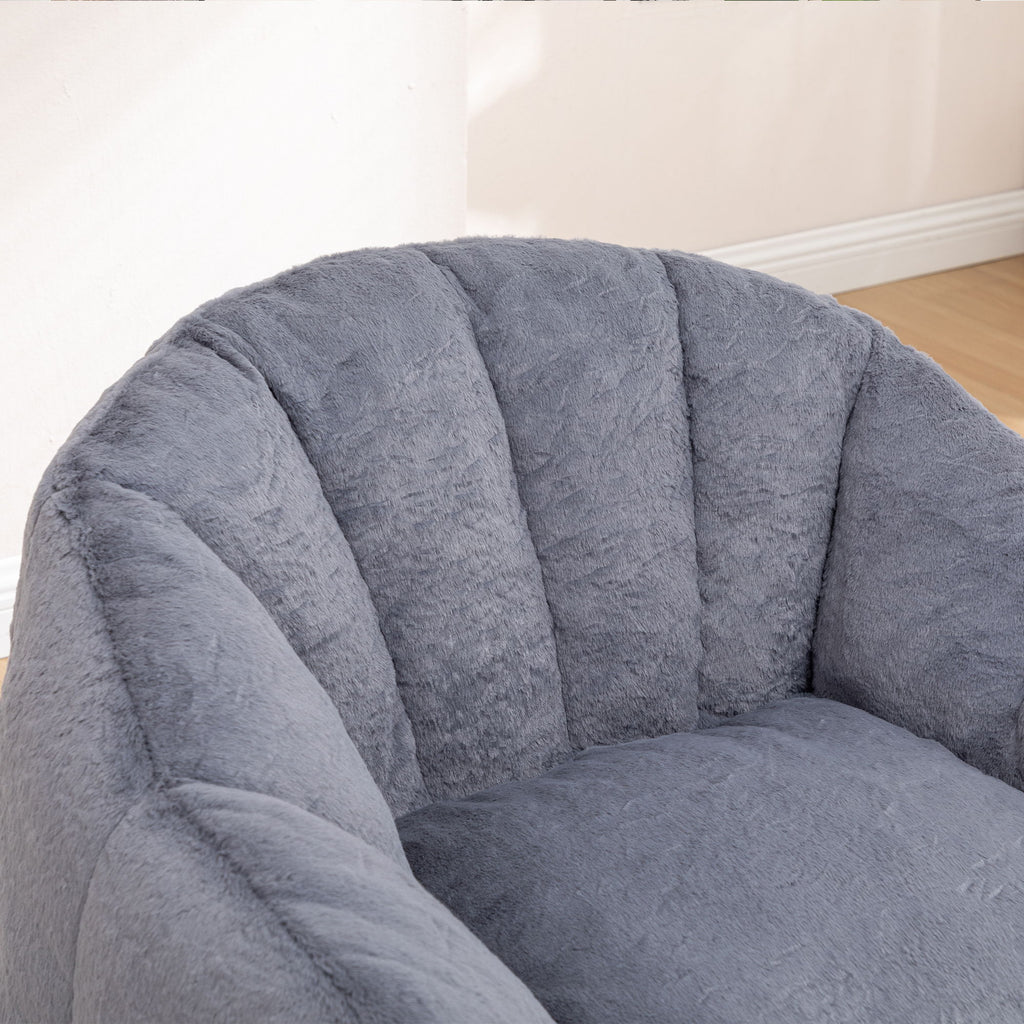 Beanbag Chair, Beanbag Sofa Chair With Armrests Stuffed High Density Foam