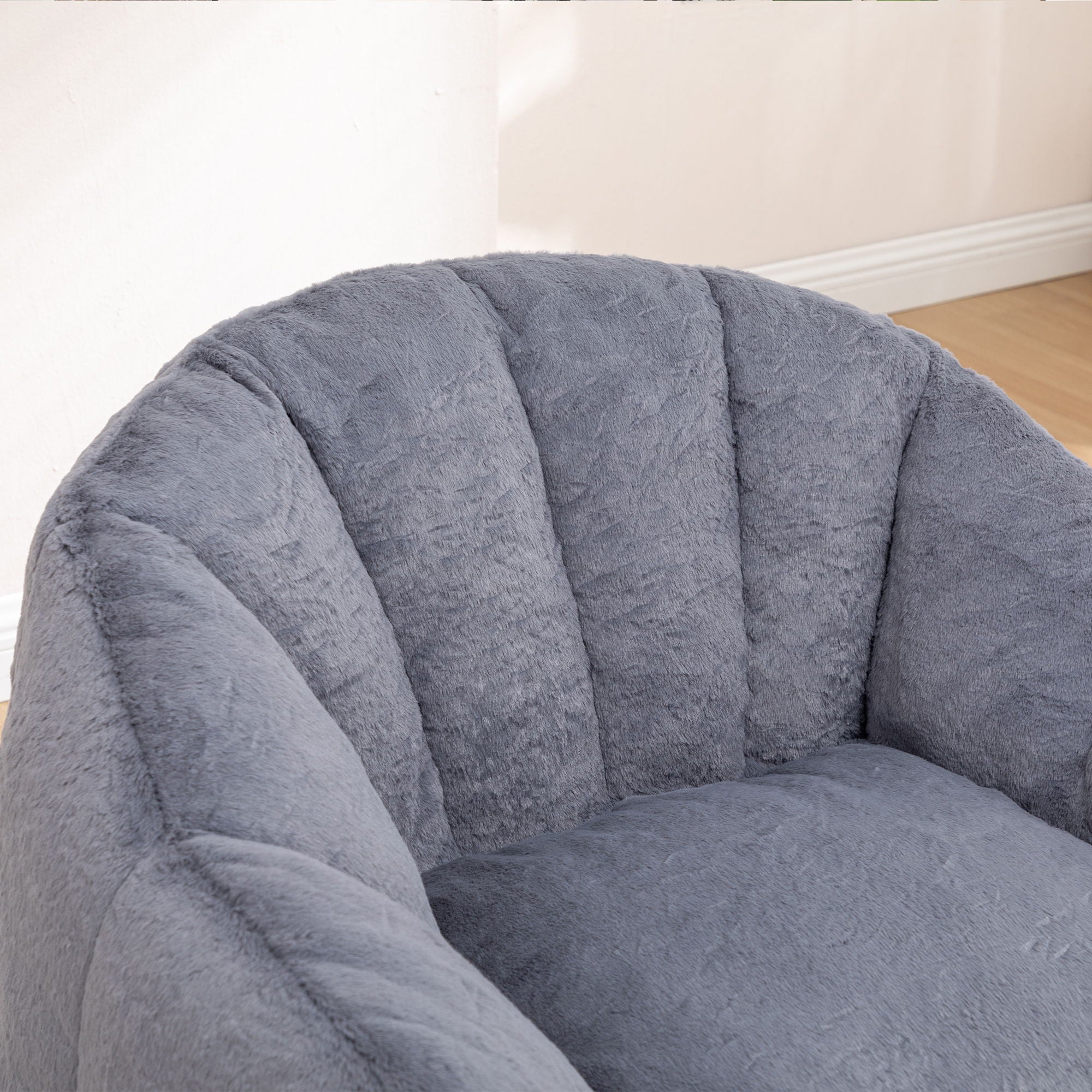 Beanbag Chair, Beanbag Sofa Chair With Armrests Stuffed High Density Foam