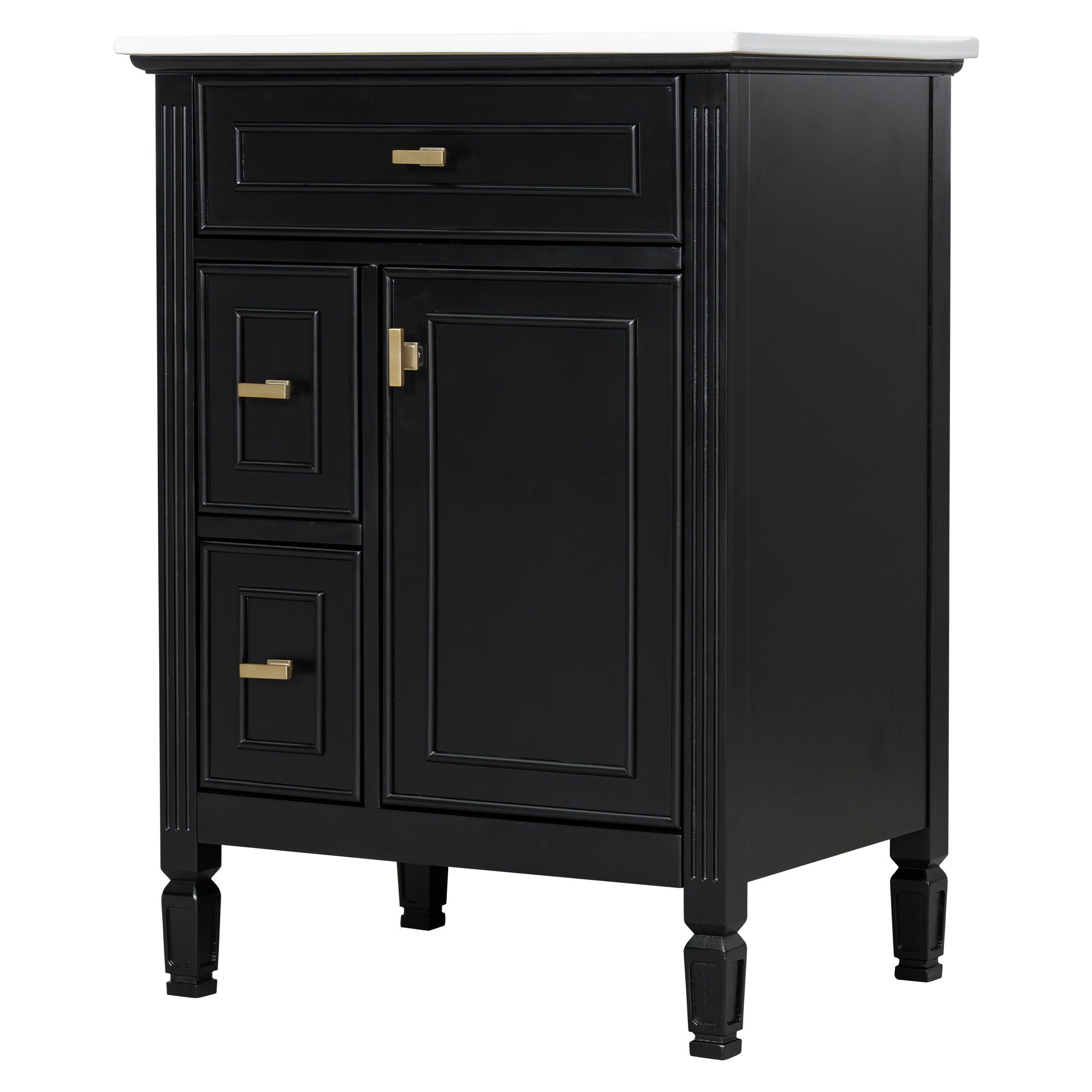 Modern Bathroom Vanity With Sink, Flip Drawer, 2 Drawers, Adjustable Shelf