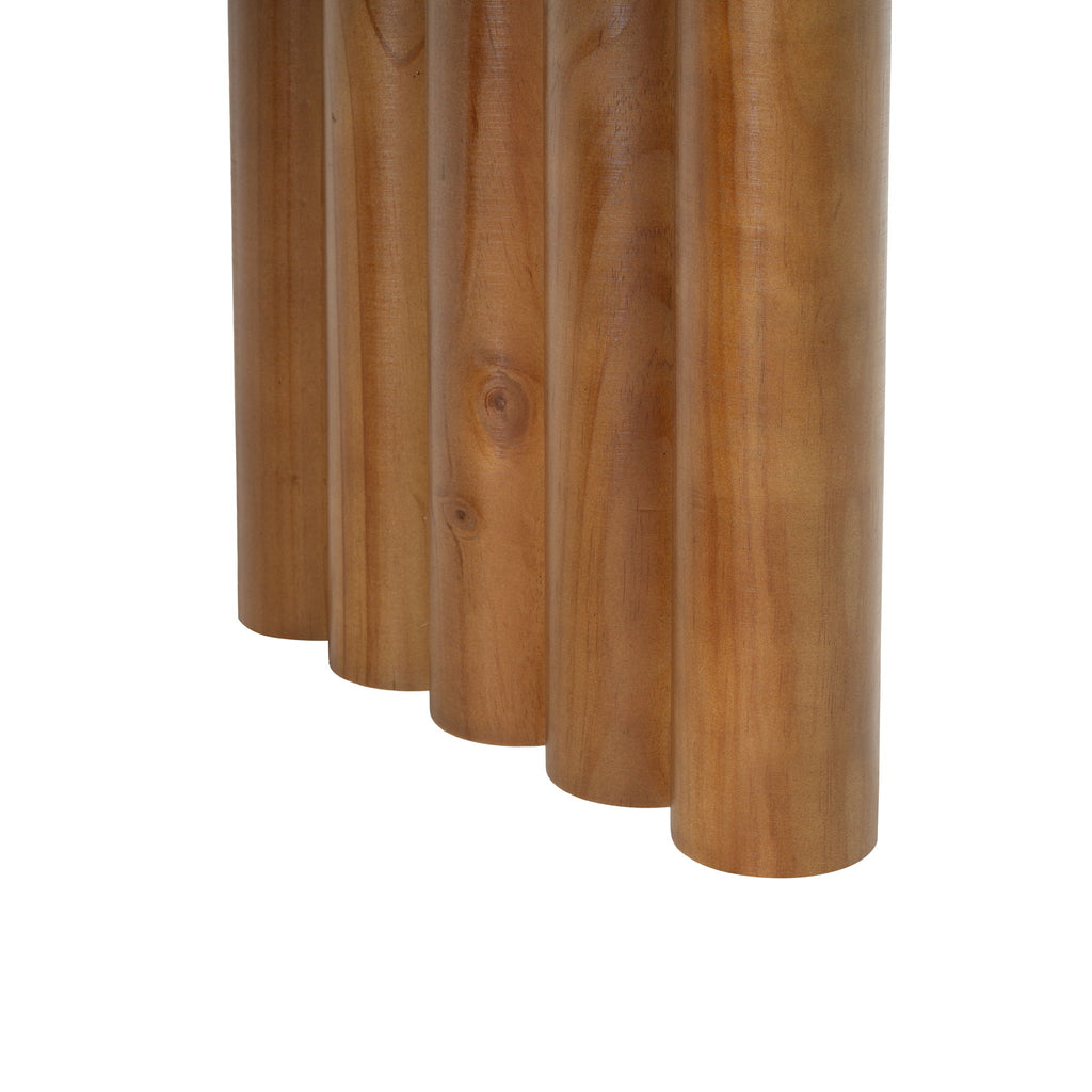 Oval Dining Table With Cylindrical Legs - Brown