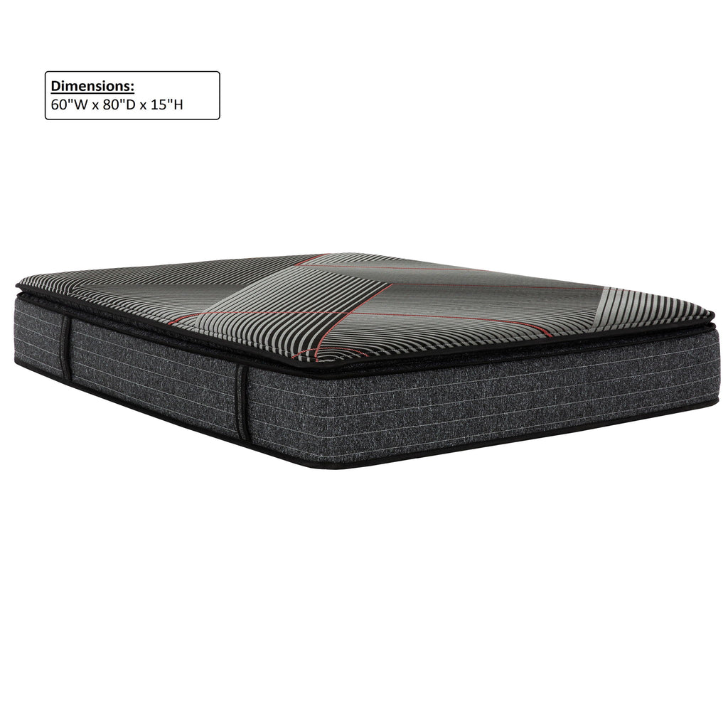 15" Euro Top Gel Memory Foam Hybrid Mattress With Pocket Coils, Cooling & Edge Support - Black - Queen