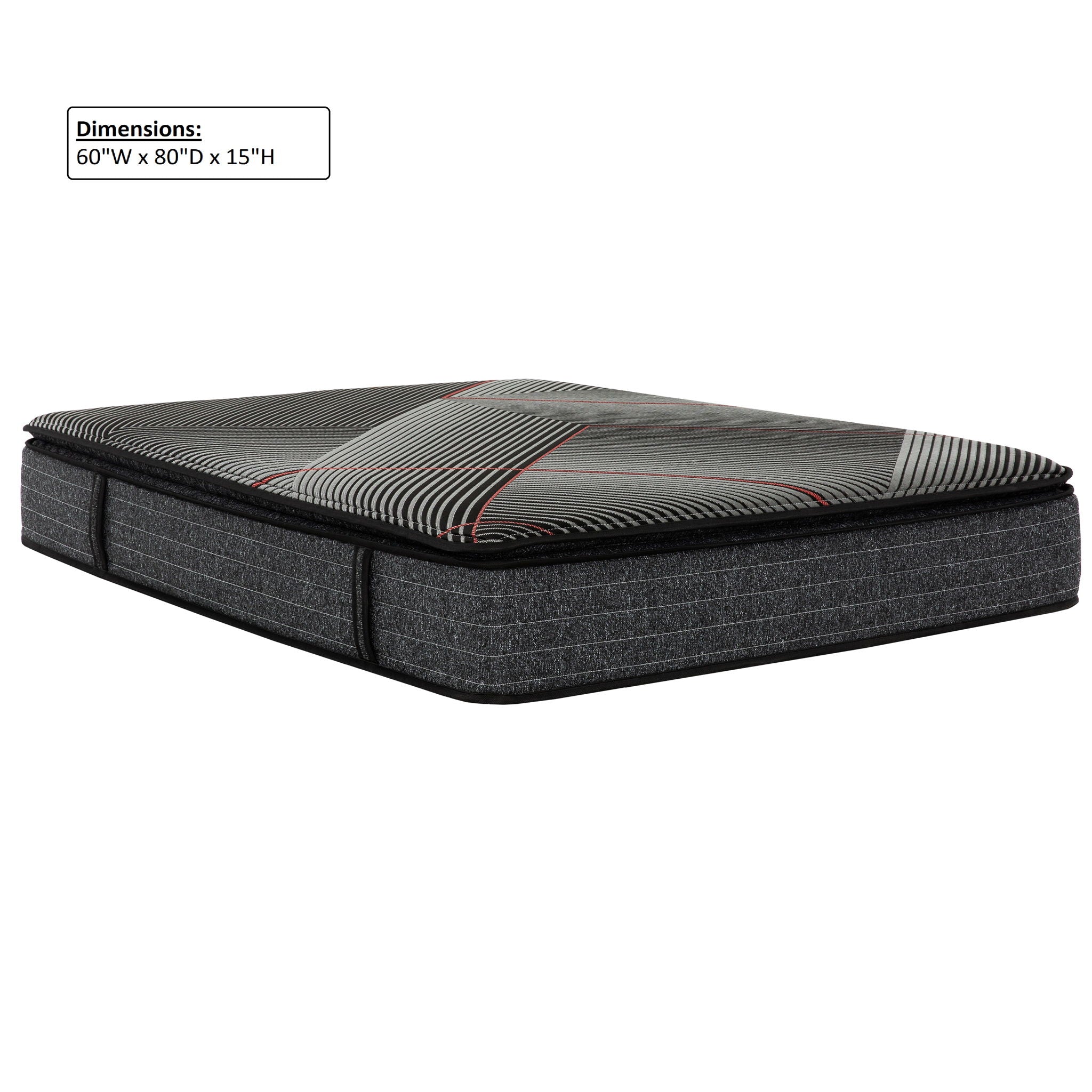 15" Euro Top Gel Memory Foam Hybrid Mattress With Pocket Coils, Cooling & Edge Support - Black - Queen