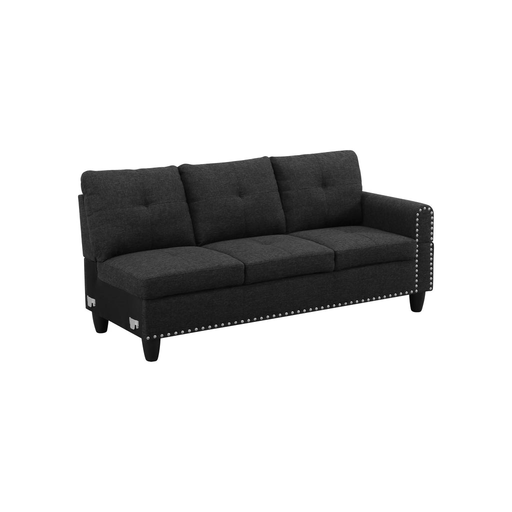 L - Shaped 3 Piece Sectional Sofa With Chaise, Storage Ottoman & Cup Holders
