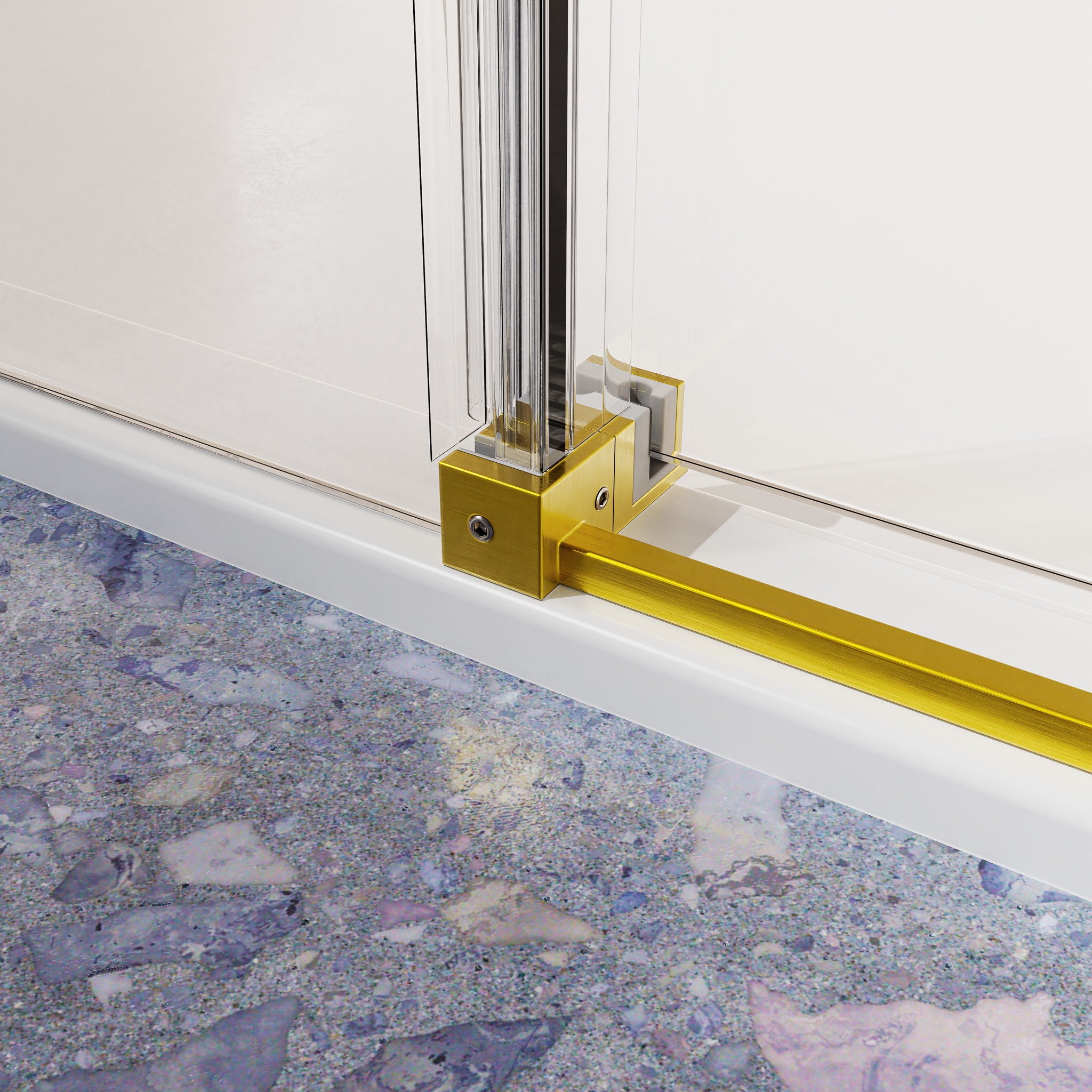 Frameless Single Sliding Shower Door, Sgcc Tempered Glass, Reversible