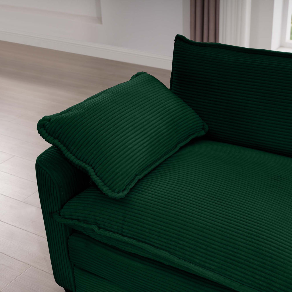 Modern Modular Cushion Sofa With Ottoman, Low Back, Deep Seating Sofa Set