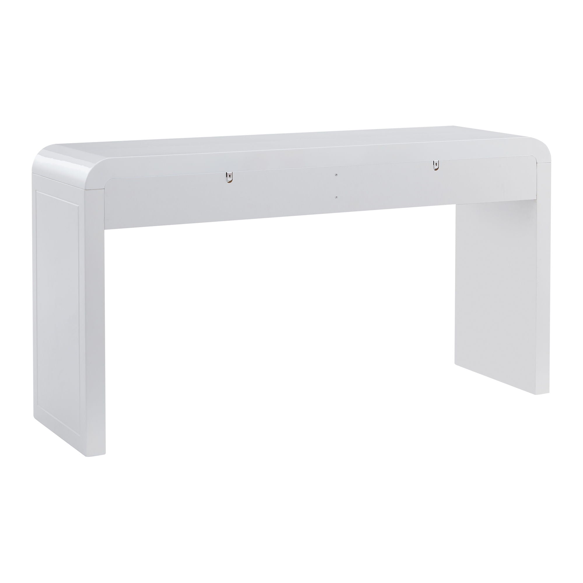 Curved Console Table With Storage, 2 Drawers - White