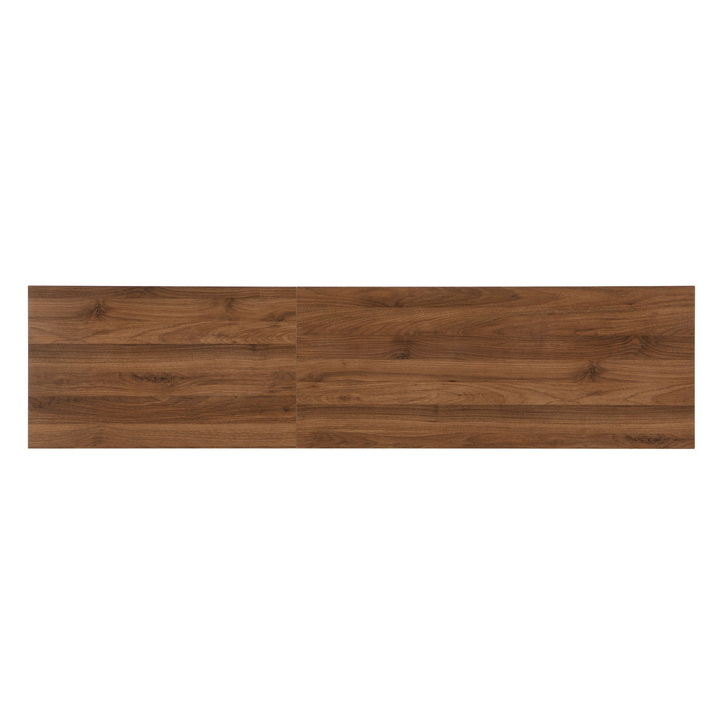TV Stand With LED Lighting, Soft Closing Hinges, Cable Management - Walnut