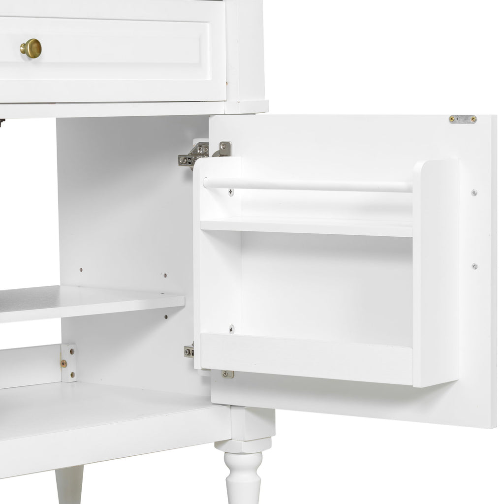 Freestanding Bathroom Vanity With Sink, Adjustable Shelf, Flip Drawer