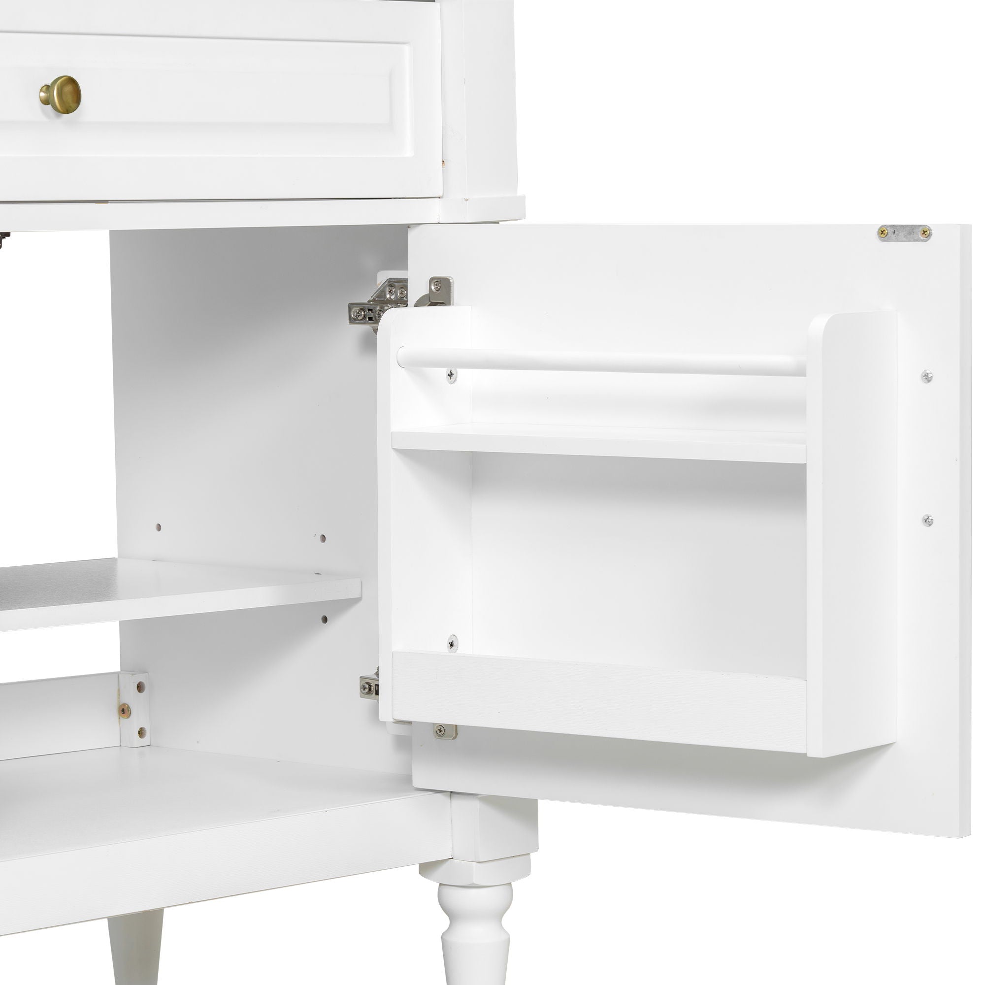 Freestanding Bathroom Vanity With Sink, Adjustable Shelf, Flip Drawer