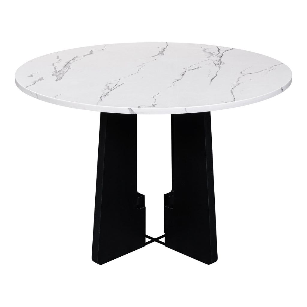 5 Piece Round Dining Table Set, Modern Dining Table And 4 Upholstered Chairs For Dining Room