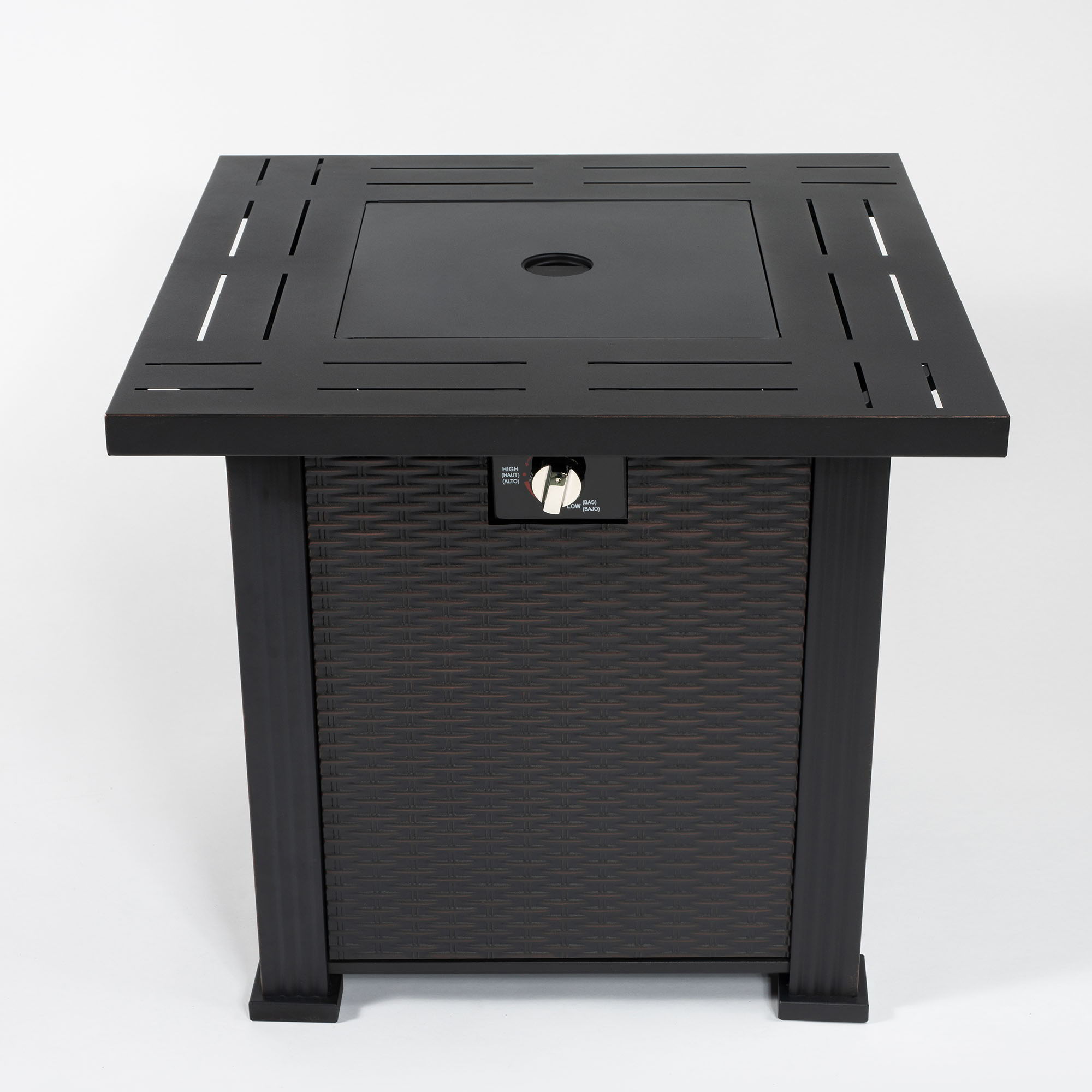 Square Fire Pit Table - Brown