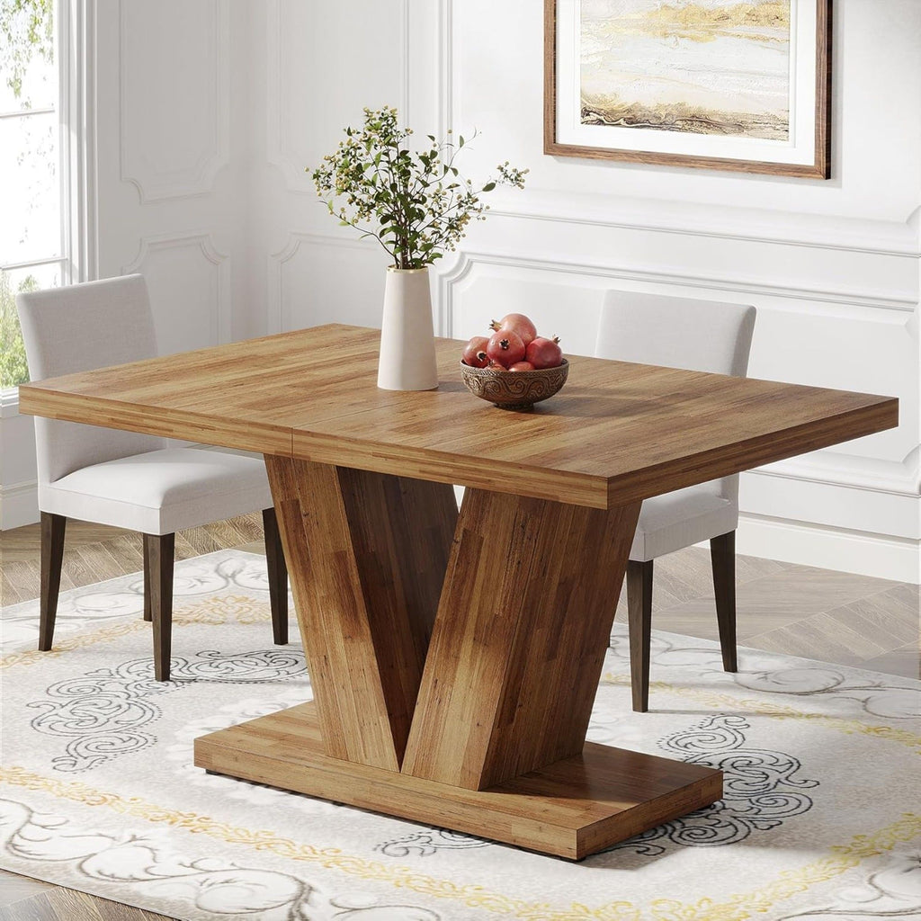 Dining Table With Pedestal Base For 4 - 6 People