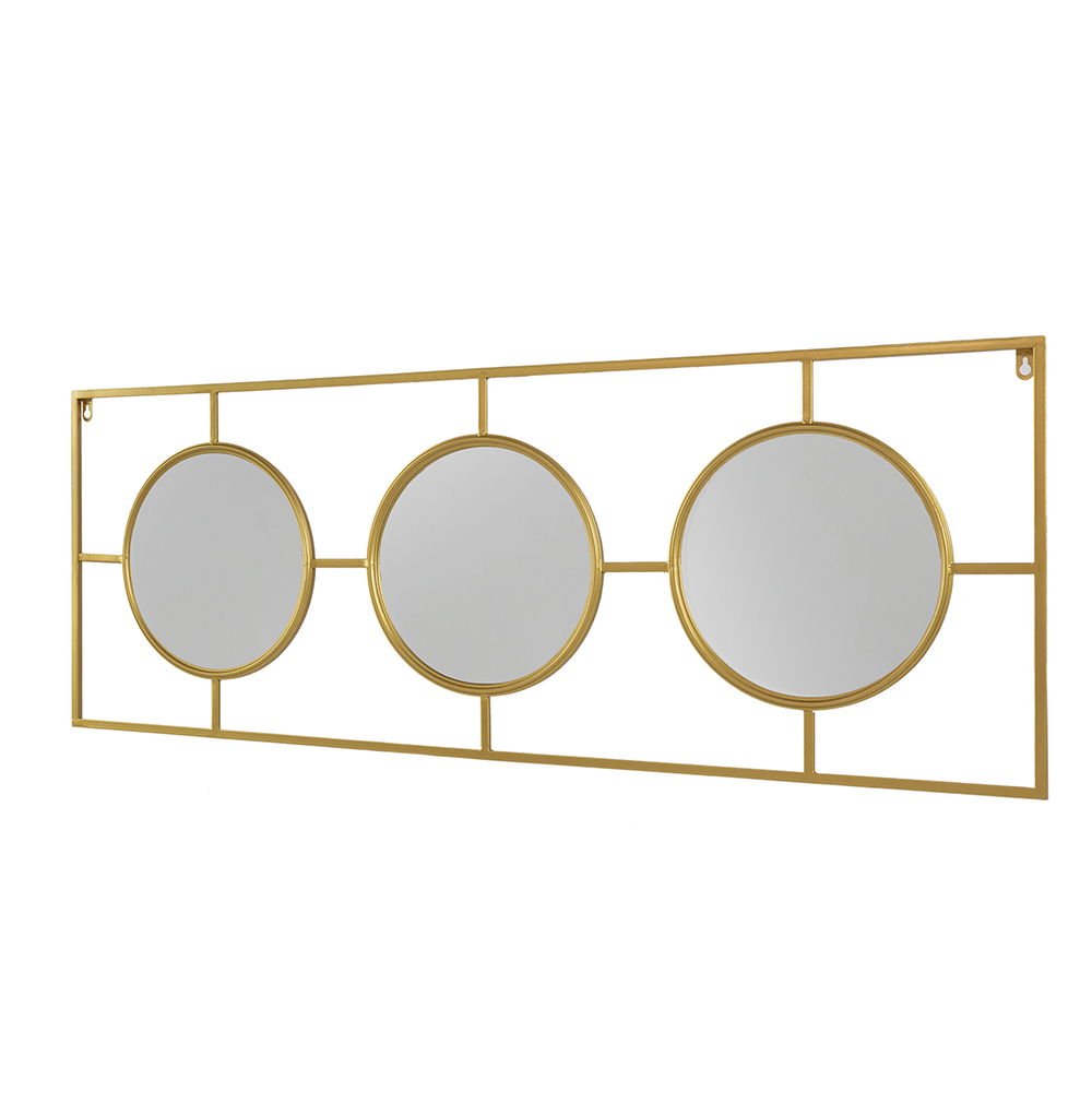 3 Mirror Piece Wall Mirror InRectangular Frame, Home Wall Decor For Bedroom Living Room