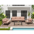 Rajni - Patio Ottoman - Pink Fabric & Black