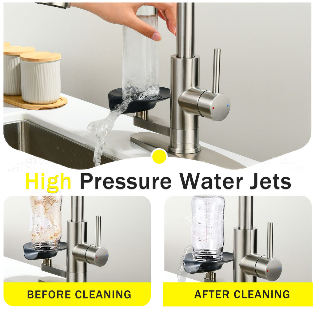 3 In 1 Kitchen Faucet With LED Temperature Display, Pull Down Sprayer