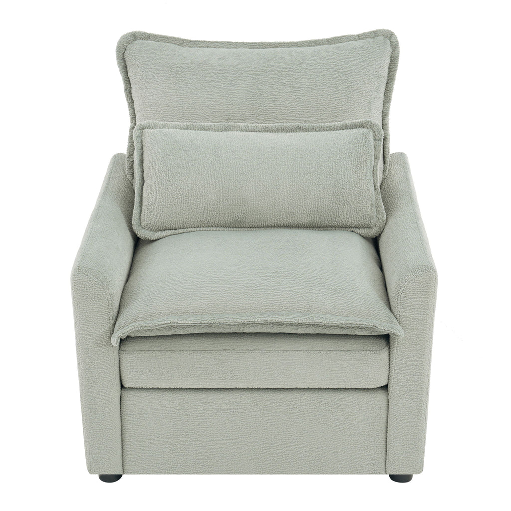 Modern Single Seat Accent Chair With Side Storage Pockets