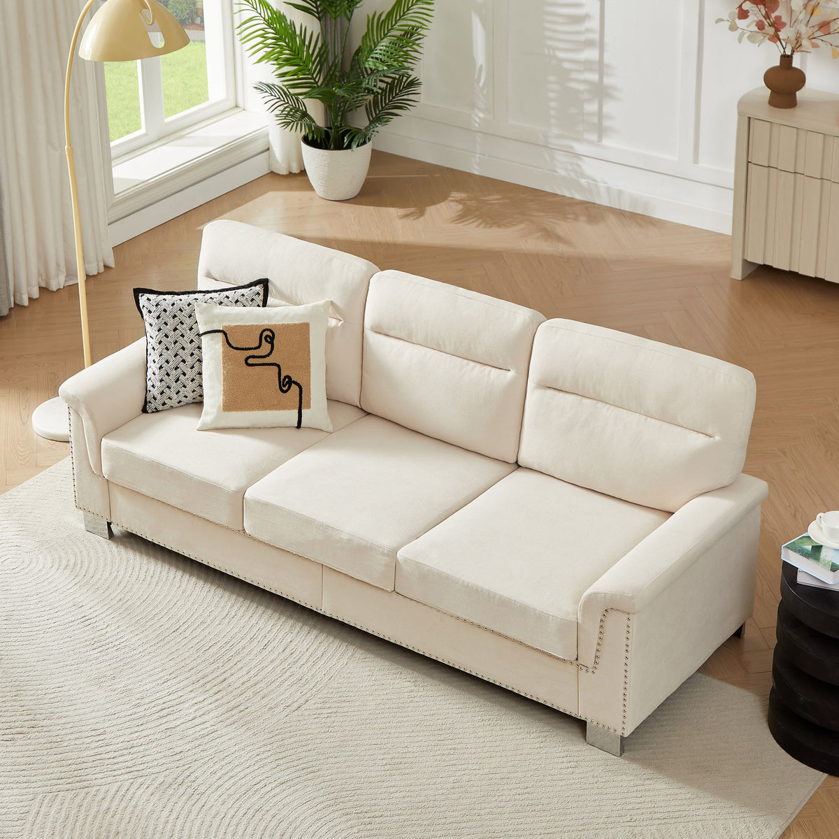 3 Seater Elegant Stationary Sofa