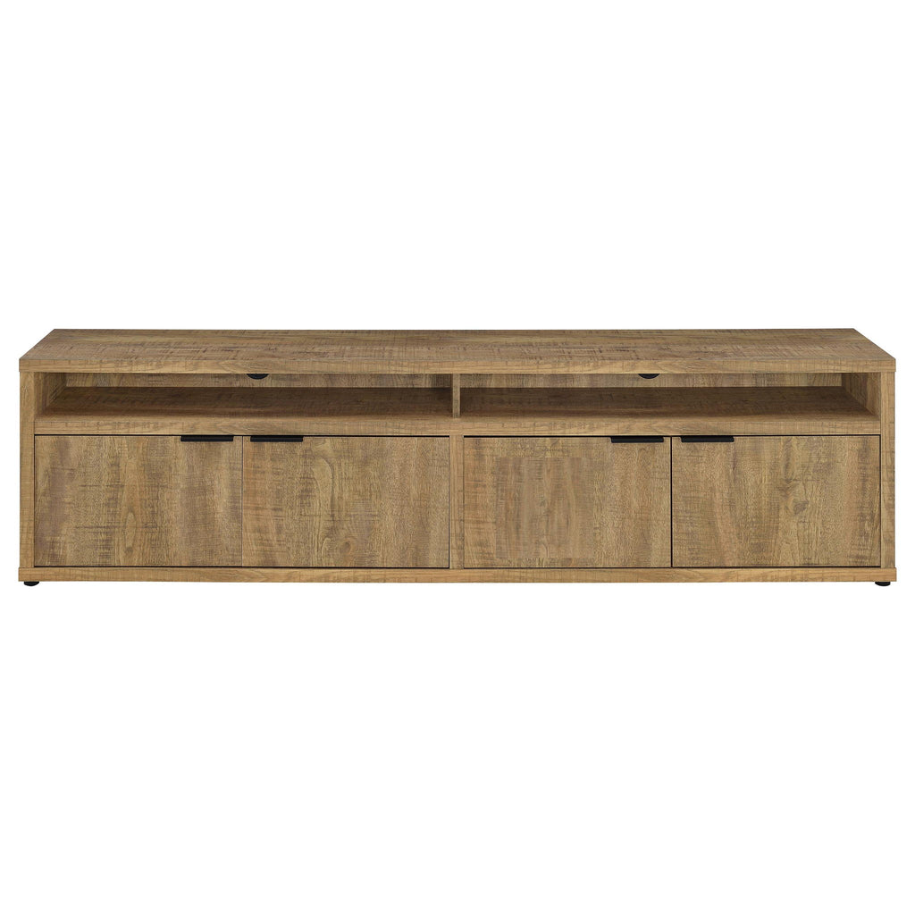 Palmer - 4 Door TV Stand With Open Shelves - Mango Color