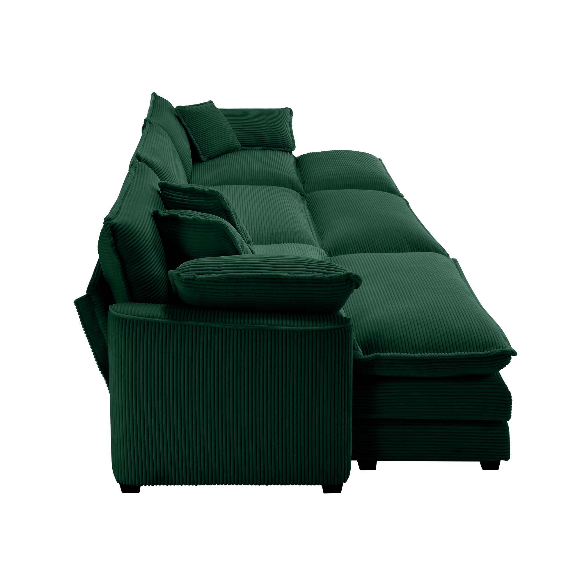 Modern Modular Cushion Sofa With Ottoman, Low Back, Deep Seating Sofa Set