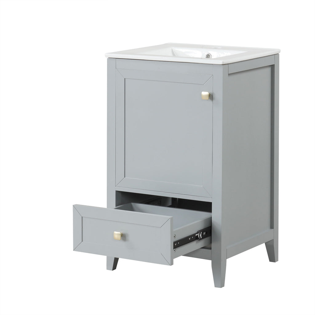 Bathroom Vanity With Sink, Soft Closing Cabinet Door, Storage Rack And Drawer