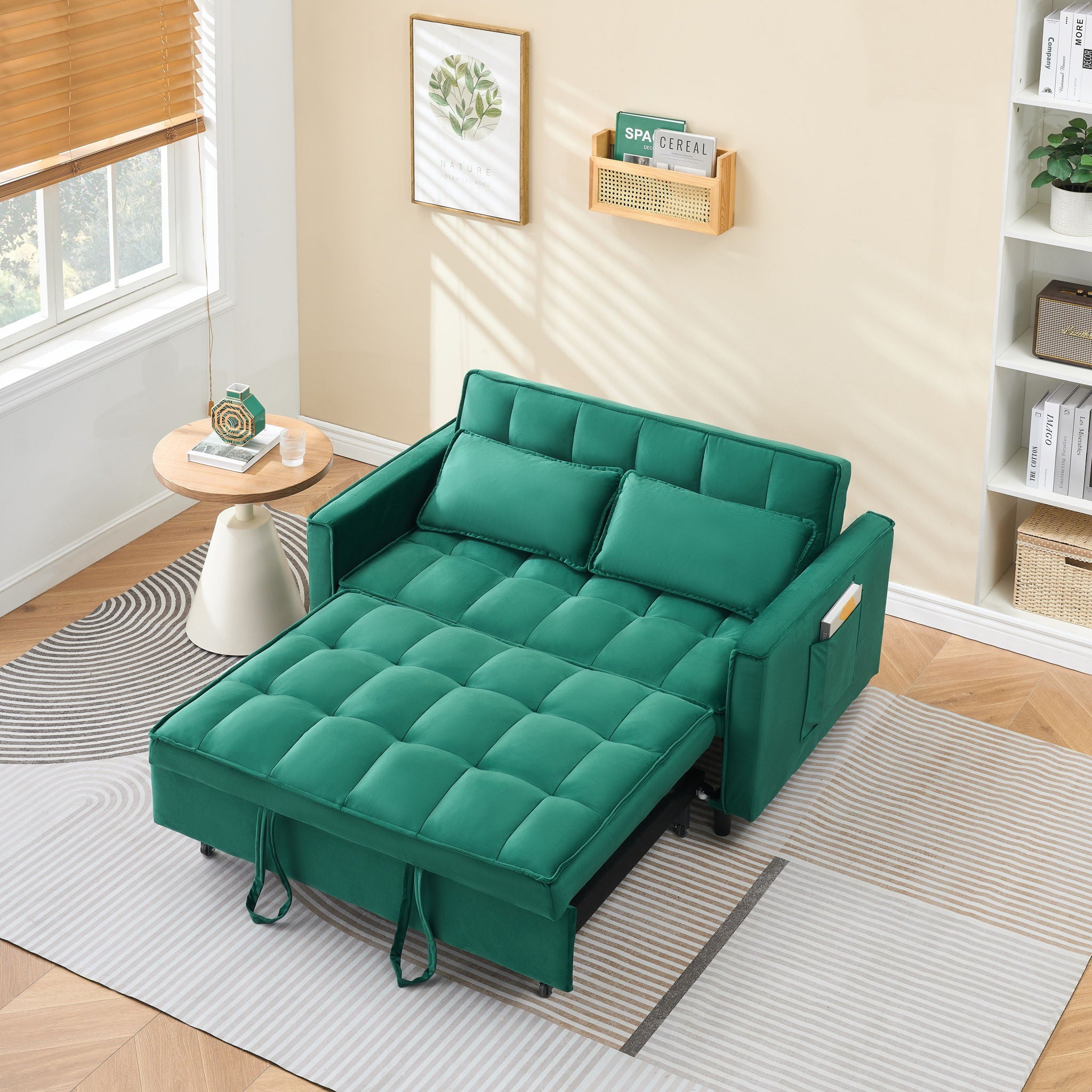 Sofa Bed With Pockets, 3 In 1 Convertible For Living Room