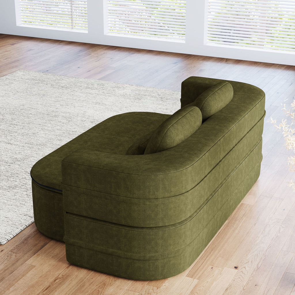 2 In 1 Foldable Sofa Bed With Multi Functional Blanket, Floor Lounge Sofa