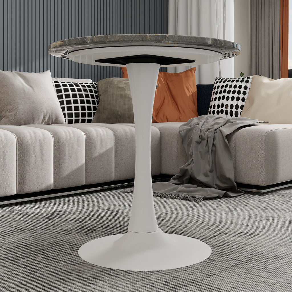 Coffee Table With Round Top For Living Rooms - Gray / White
