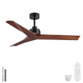 Ceiling Fan Without Light, DC Motor, No Light, Quiet Reversible Ceiling Fan For Living Room - Black