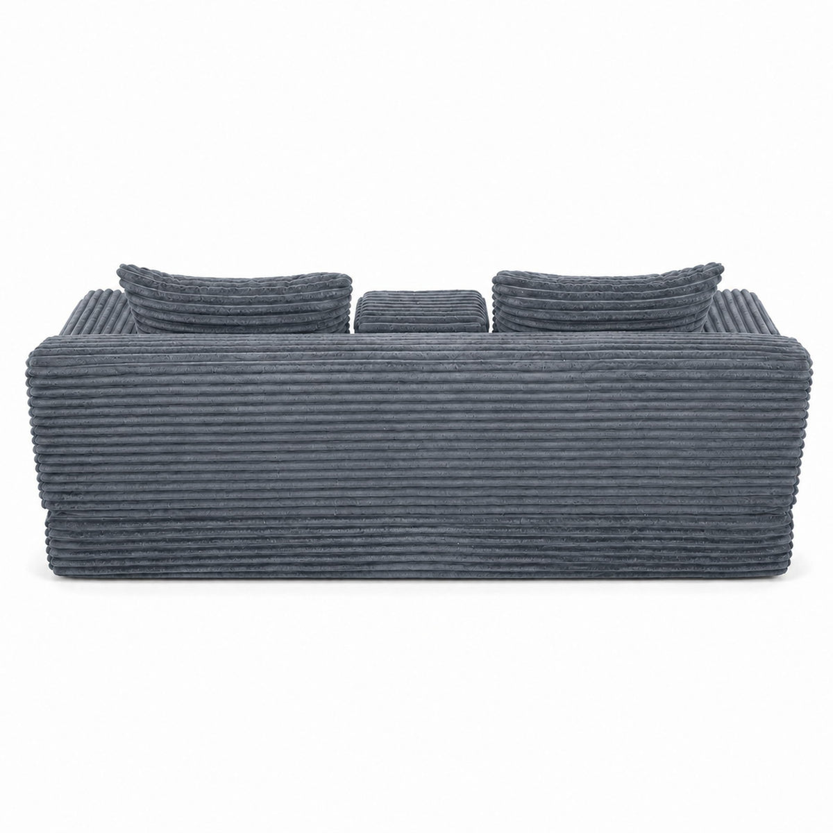 Soft Striped Convertible Sofa Bed, Dual Use Lounge Couch With Cup Holders And Pillows