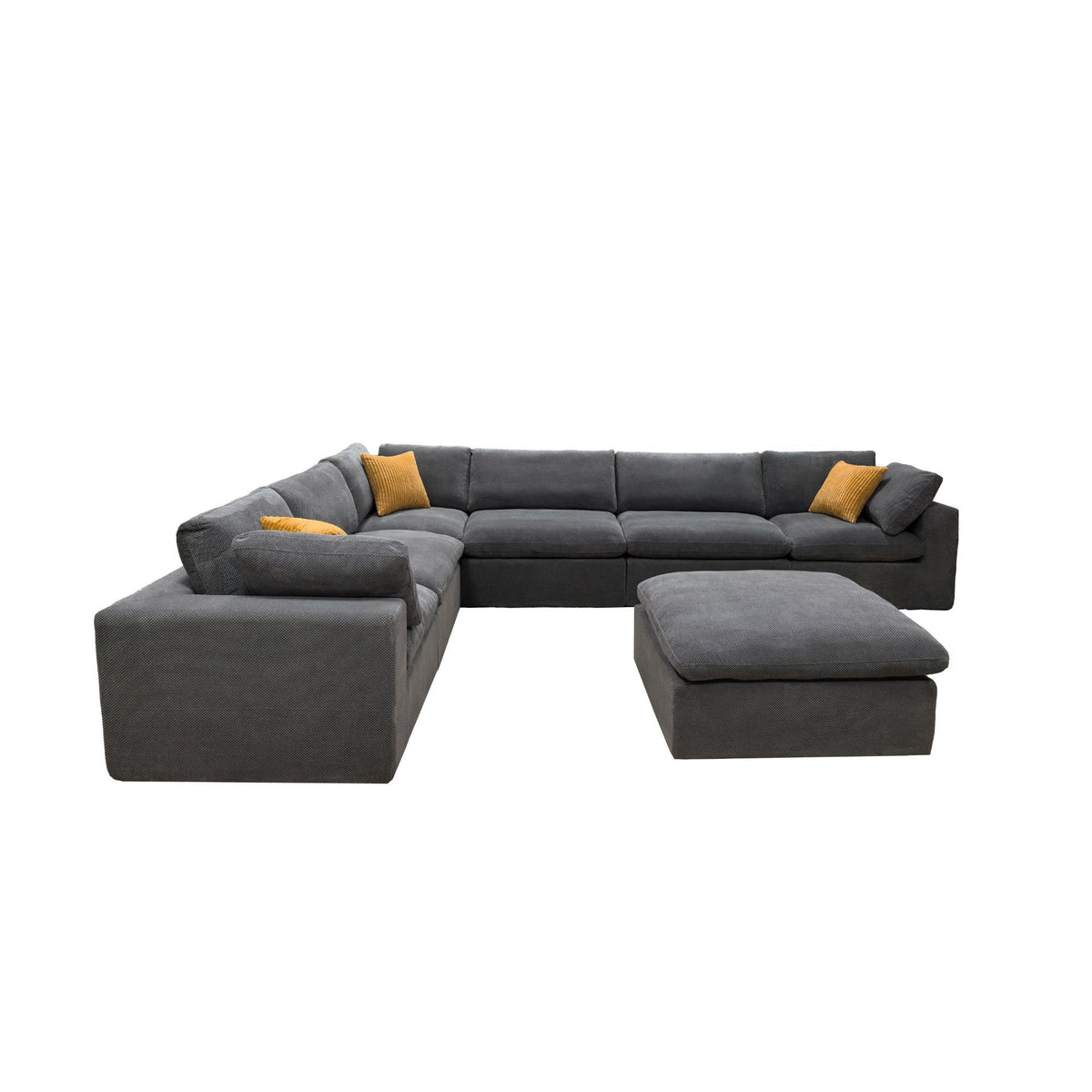 Custom Configuration Modular Sectional & Toss Pillows