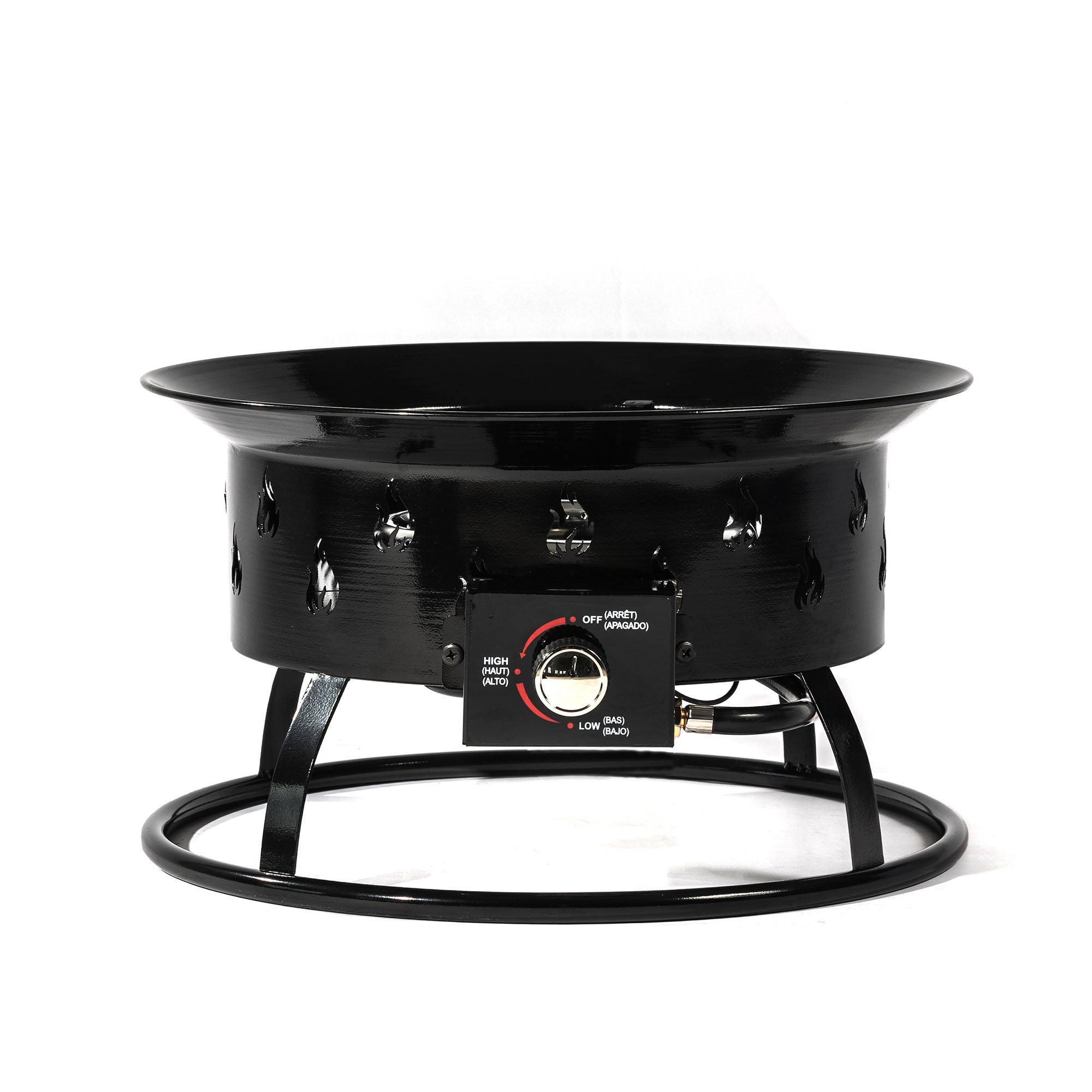 Propane Gas Fire Pit Table, 50000 Btu Round For Outside Patio - Black