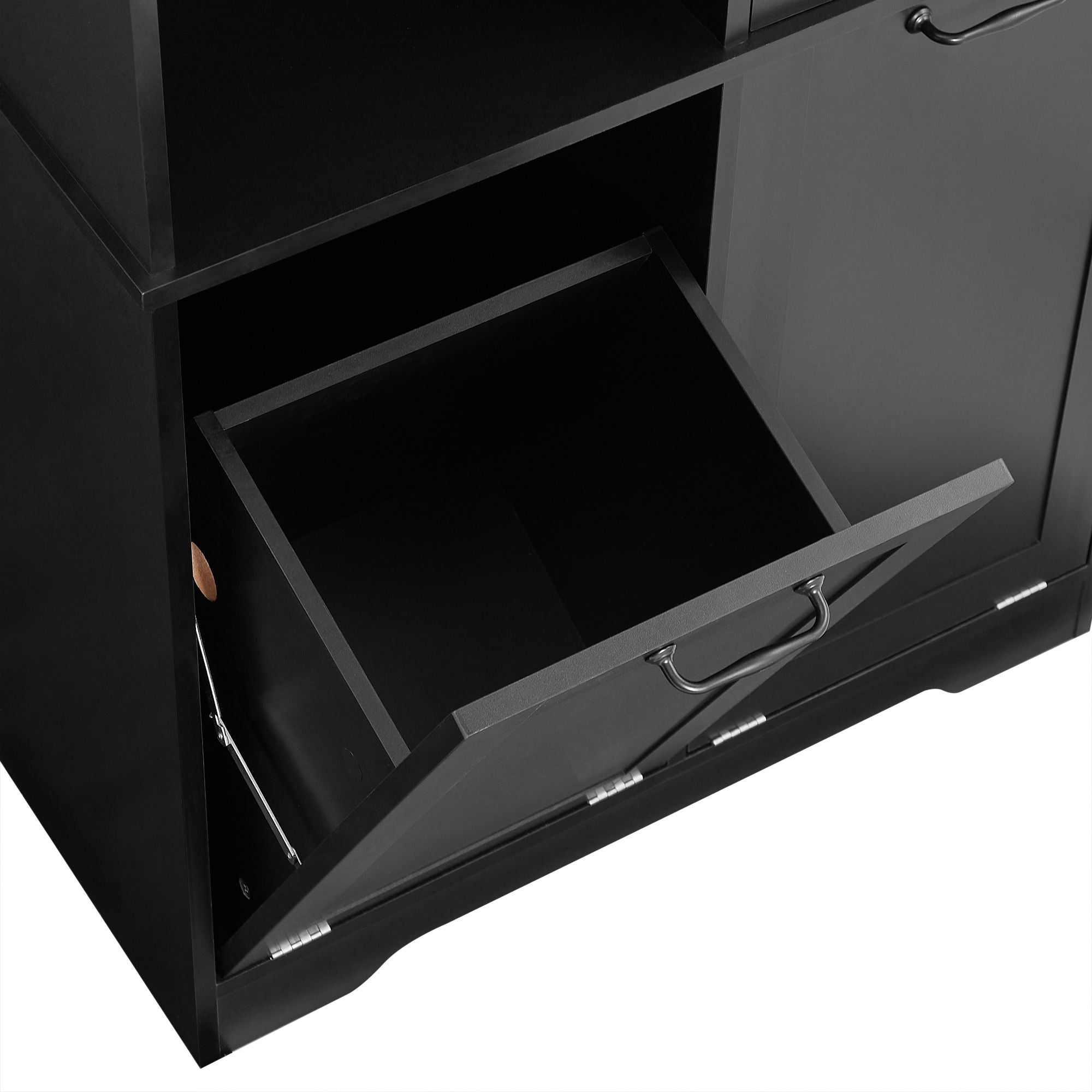 Freestanding Bathroom Storage Cabinet With Doors And Drawers, Adjustable Shelves, Tilt-Out Laundry Hamper