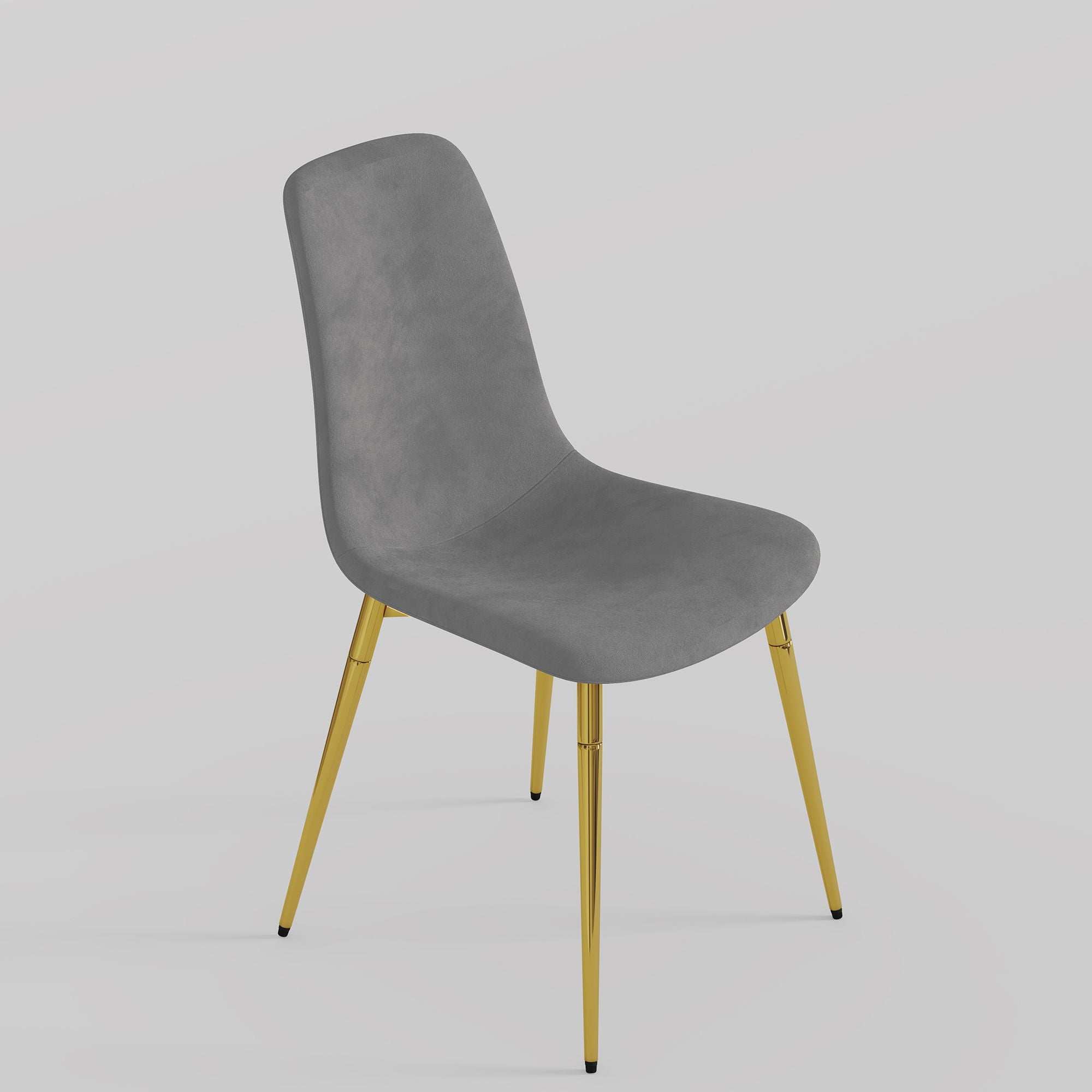 Fabric Dining Chairs, Upholstered Armless Accent Chairs, Classical Appearance And Metal Legs (Set of 4)