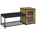 Shoe Storage Entryway Bench With Cabinet - Wood