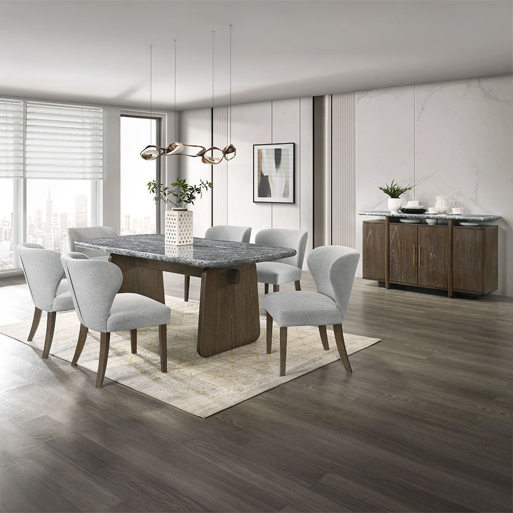 Dillon - Server With Marble Top - Natural / Walnut
