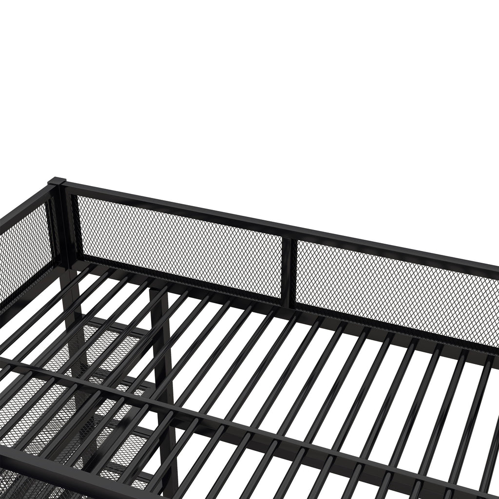 Loft Bed With 4 Tier Shelves And Storage