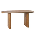 Oval Dining Table With Cylindrical Legs - Brown