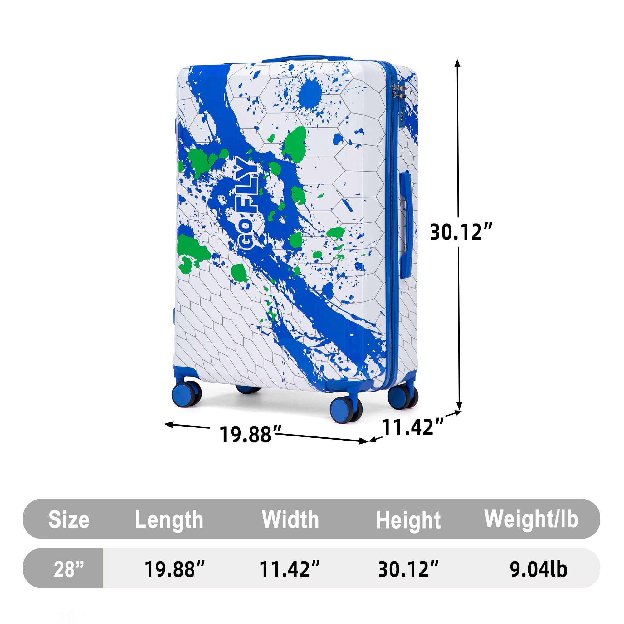 Luggage With Printed Pattern, Combination Lock