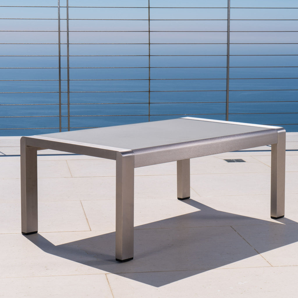 Outdoor Coffee Table Aluminum And Glass