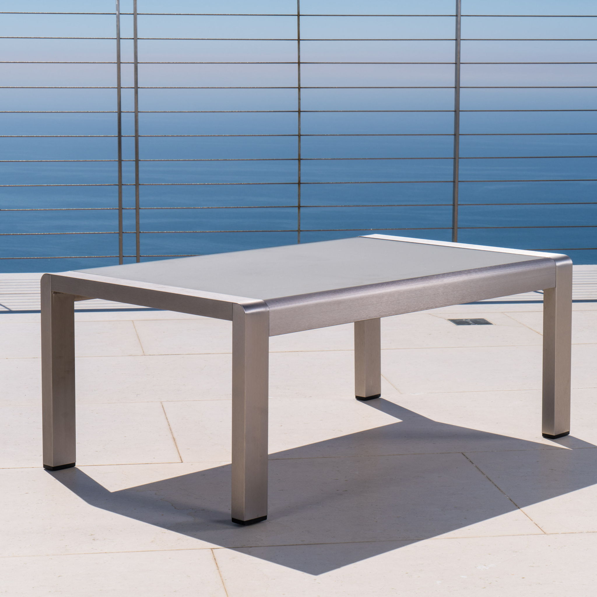 Outdoor Coffee Table Aluminum And Glass