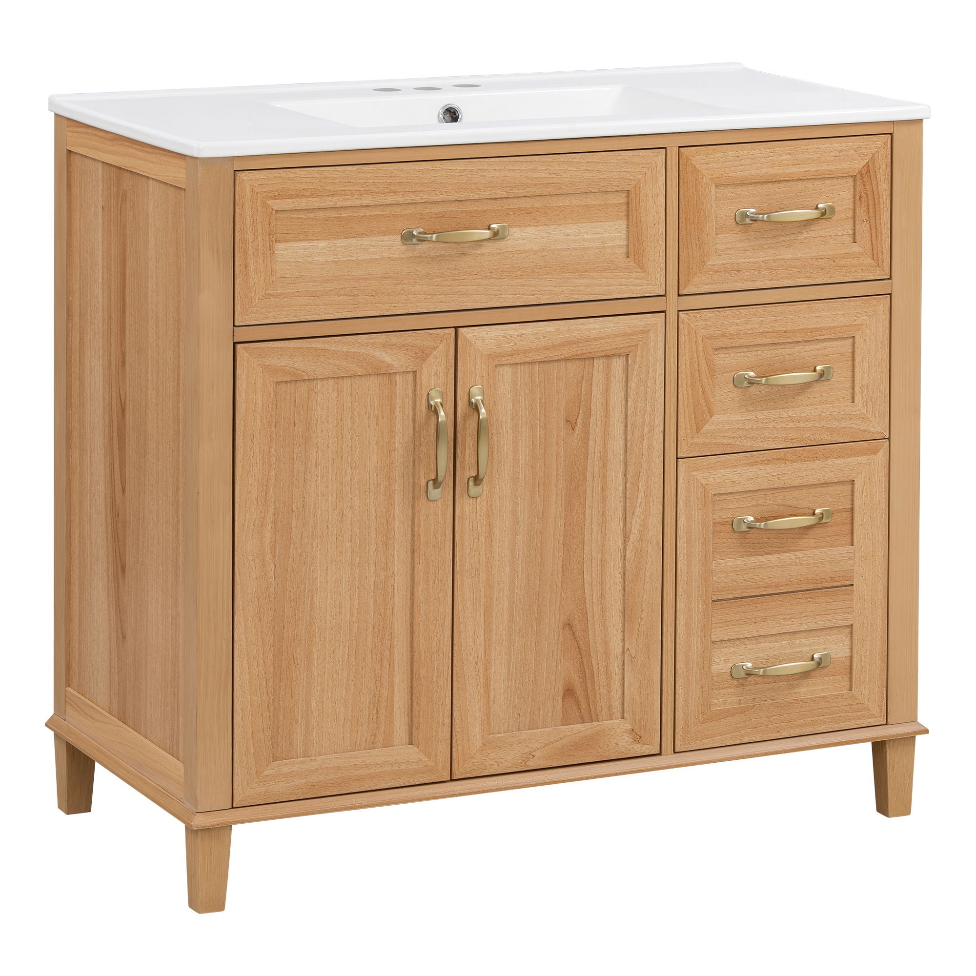 Bathroom Vanity With Sink, Soft Close Doors & Drawers - Wood