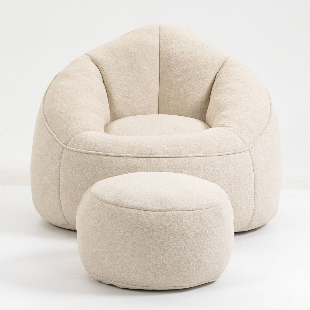 Bedding Bean Bag Sofa Chair High Pressure Foam With Footrest