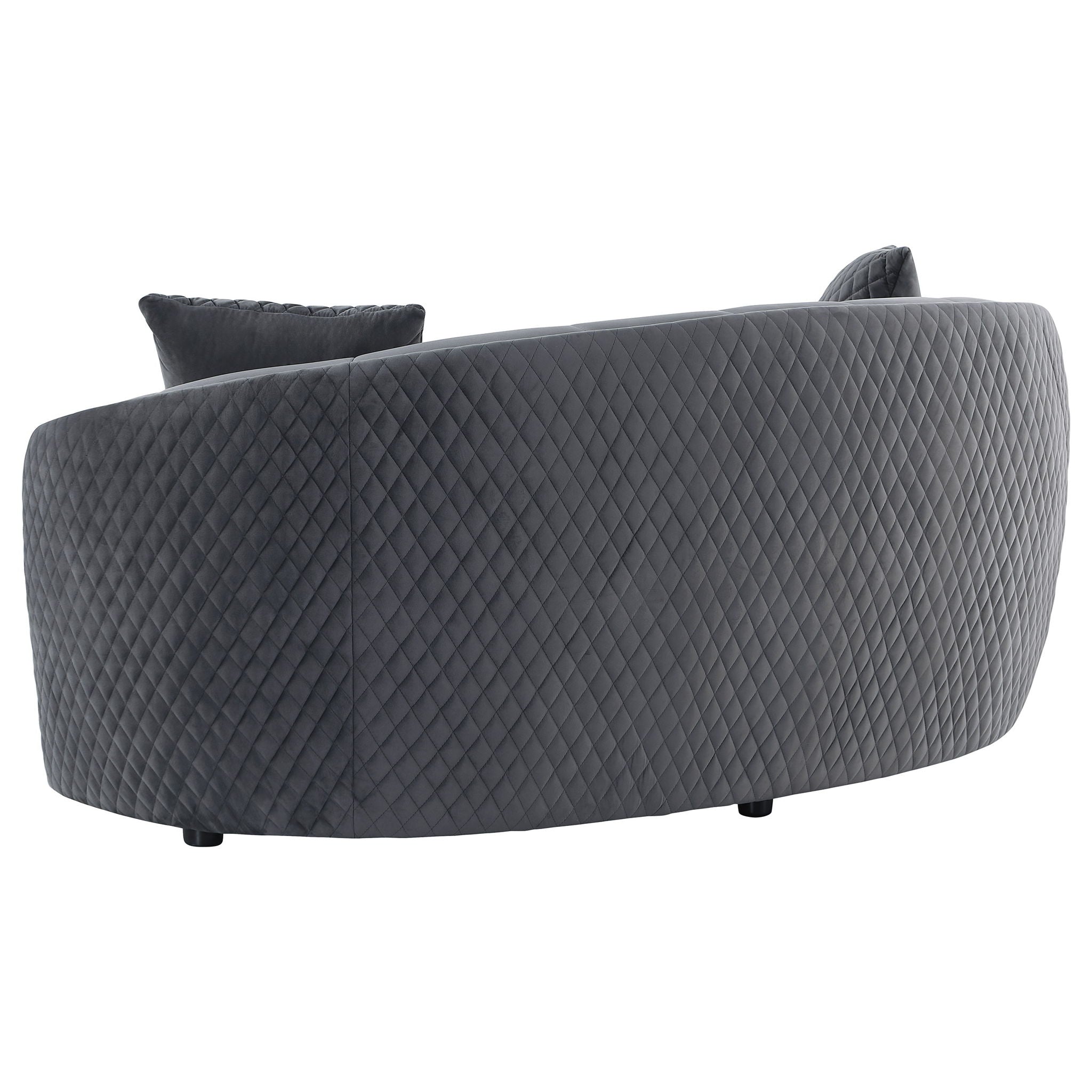 Lorraine - Upholstered Curved Loveseat - Dark Gray