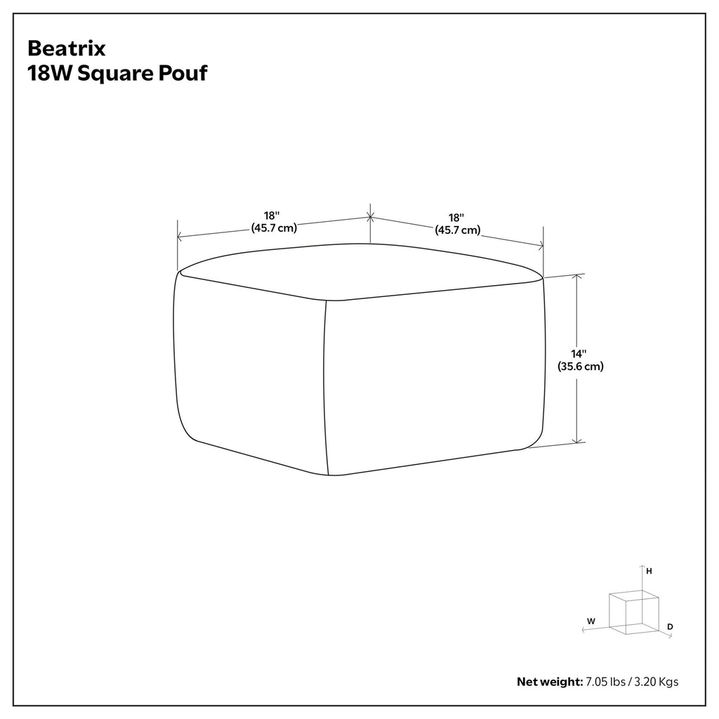 Beatrix - Square Pouf - Multicolor