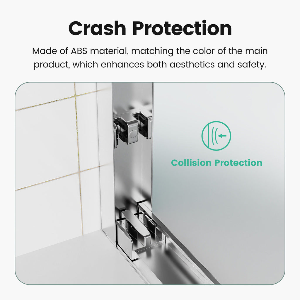 Semi Frameless Double Sliding Shower Door With SGCC Tempered Glass - Chrome